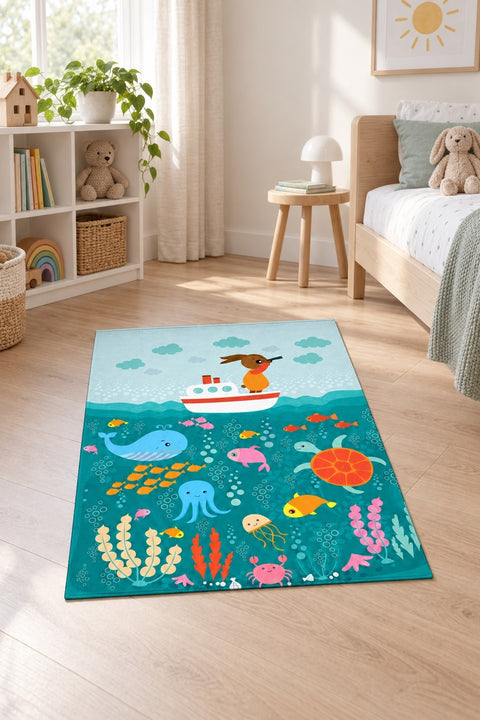 Figurative Kids Area Rug in a nursery