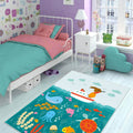 Figurative Kids Area Rug in a bedroom