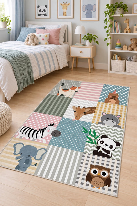 Figured Kids Area Rug in a bedroom