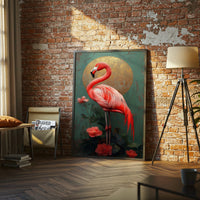 Flamingo Floral Aesthetic Home Art Décor Poster, Tropical Bird Print for Home Decor