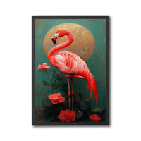 Flamingo Floral Aesthetic Home Art Décor Poster, Tropical Bird Print for Home Decor