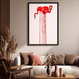 Flamingo Pair Abstract Wall Art – Red Dripping Bird Illustration