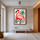 Flamingo Retro Wall Art – San Diego Zoo Botanical Typography Print