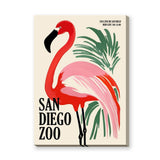Flamingo Retro Wall Art – San Diego Zoo Botanical Typography Print