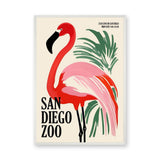 Flamingo Retro Wall Art – San Diego Zoo Botanical Typography Print
