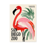 Flamingo Retro Wall Art – San Diego Zoo Botanical Typography Print