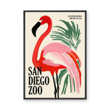 Flamingo Retro Wall Art – San Diego Zoo Botanical Typography Print