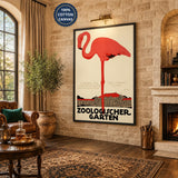 Flamingo Zoo Vintage Wall Art – Zoologischer Garten Print