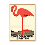 Flamingo Zoo Vintage Wall Art – Zoologischer Garten Print