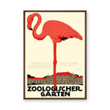 Flamingo Zoo Vintage Wall Art – Zoologischer Garten Print