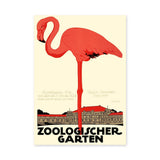 Flamingo Zoo Vintage Wall Art – Zoologischer Garten Print