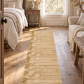 Floral 3D Runner Rug – Beige in a bedroom