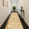 Floral 3D Runner Rug – Beige in a hallway