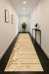 Floral 3D Runner Rug – Beige in a hallway