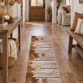 Floral 3D Runner Rug – Brown in a hallway