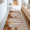 Floral 3D Runner Rug – Brown in a hallway