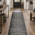 Floral 3D Runner Rug – Charcoal in a hallway