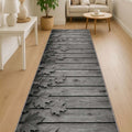 Floral 3D Runner Rug – Charcoal in a living room