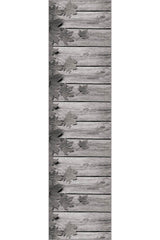 Floral 3D Runner Rug – Gray