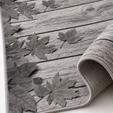 Floral 3D Runner Rug – Gray – texture close-up