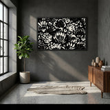 Floral Abstract Wall Art – Bold Black and White Botanical Pattern