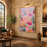 Floral Abstract Wall Art – Soft Pastel Botanical Garden Print