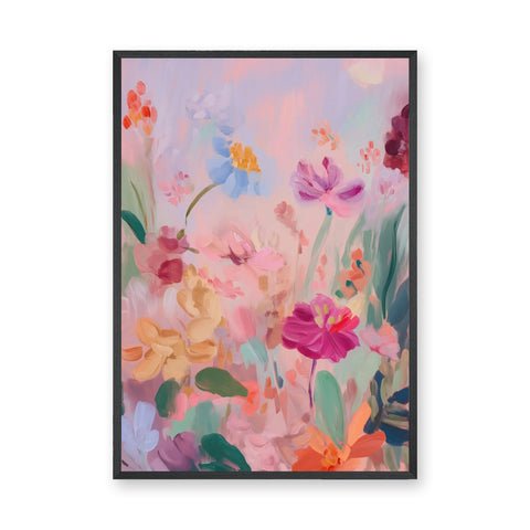 Floral Abstract Wall Art – Soft Pastel Botanical Garden Print