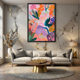 Floral Abstract Wall Art – Vibrant Botanical Painting Print