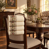 Floral Border Cotton Kitchen Towel Set of 4 – Cream in a dining room