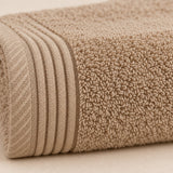 Floral Border Cotton Kitchen Towel Set of 4 – Striped Beige & Floral – texture close-up