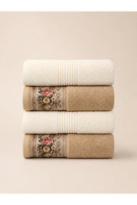 Striped Cream & Floral Beige