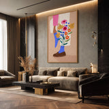 Floral Botanical Modern Wall Art – Illustrated Legs with Bright Flowers