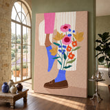 Floral Botanical Modern Wall Art – Illustrated Legs with Bright Flowers