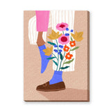 Floral Botanical Modern Wall Art – Illustrated Legs with Bright Flowers
