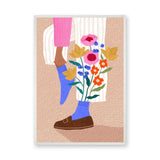 Floral Botanical Modern Wall Art – Illustrated Legs with Bright Flowers