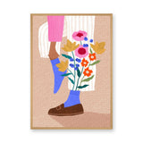 Floral Botanical Modern Wall Art – Illustrated Legs with Bright Flowers