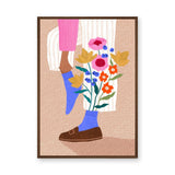 Floral Botanical Modern Wall Art – Illustrated Legs with Bright Flowers