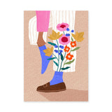 Floral Botanical Modern Wall Art – Illustrated Legs with Bright Flowers