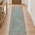 Floral Classic Runner Rug – Blue in a hallway