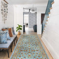 Floral Classic Runner Rug – Blue in a hallway