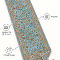 Floral Classic Runner Rug – Blue – features