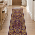 Floral Classic Runner Rug – Burgundy in a hallway