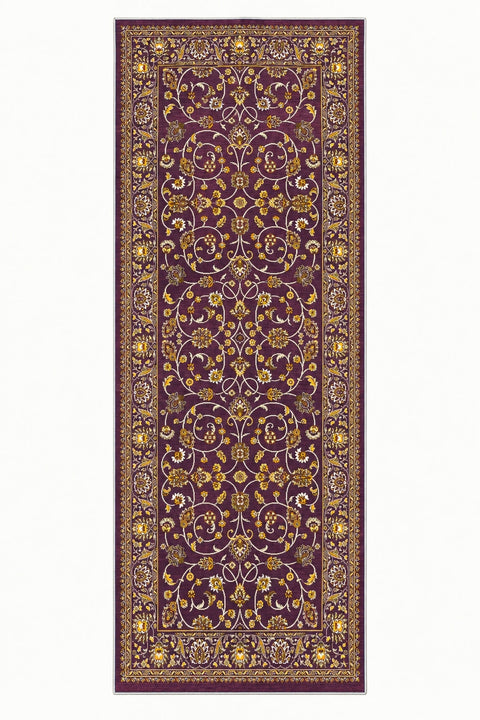 Floral Classic Runner Rug – Burgundy