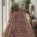 Floral Classic Runner Rug – Burgundy in a hallway