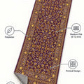 Floral Classic Runner Rug – Burgundy – features