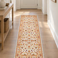 Floral Classic Runner Rug – Cream in a hallway