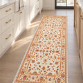Floral Classic Runner Rug – Cream in a kitchen