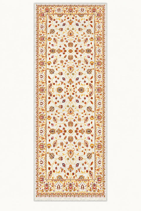 Floral Classic Runner Rug – Cream