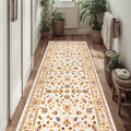 Floral Classic Runner Rug – Cream in a hallway