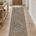 Floral Classic Runner Rug – Gray in a hallway